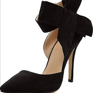 MM July Pointy Toe High Heel Stiletto Big Bow Dress Pumps